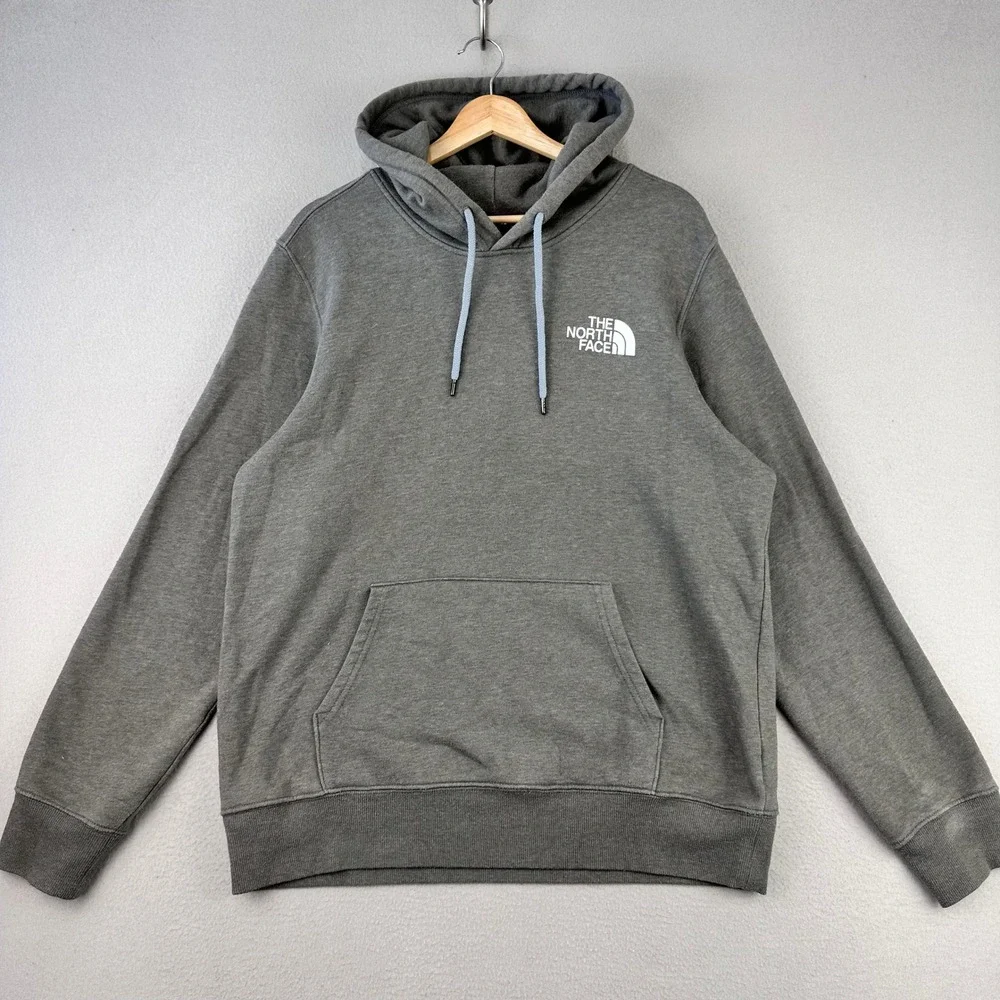The North Face Sweatshirt Mens‎ L Gray Hoodie Long Sleeve Pullover
